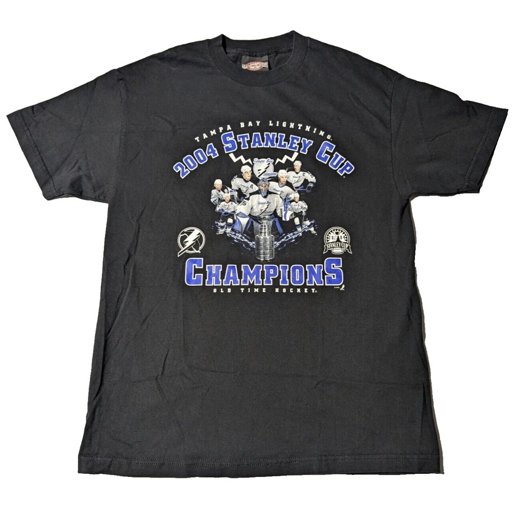 VTG TAMPA BAY LIGHTNING 2004 STANLEY CUP CHAMPS‎ OLD TIME HOCKEY Large T-Shirt